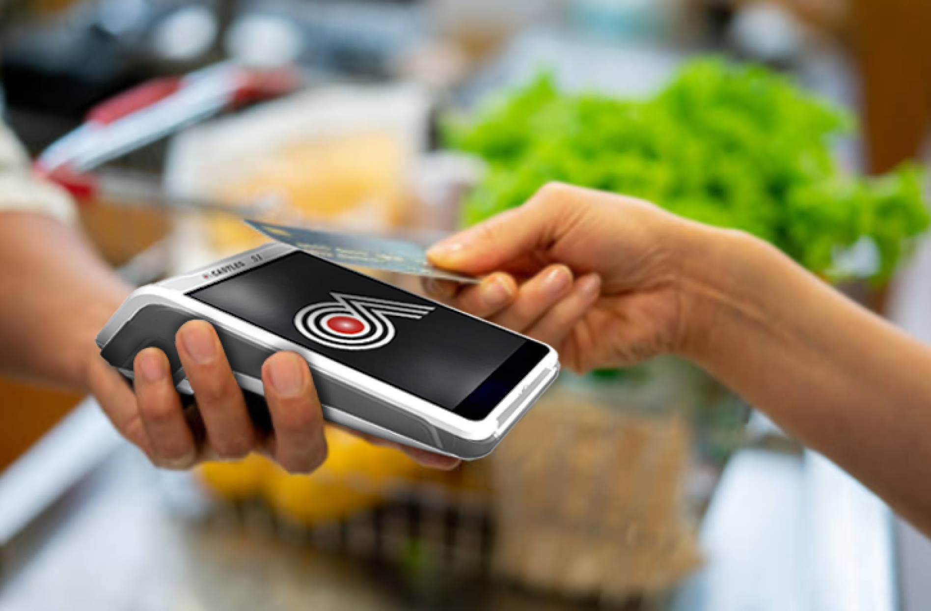 Person using a mobile phone for payment
